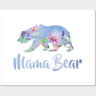 Mama Bear Mother's Day Mother Mom Flowers Gift bab Posters and Art